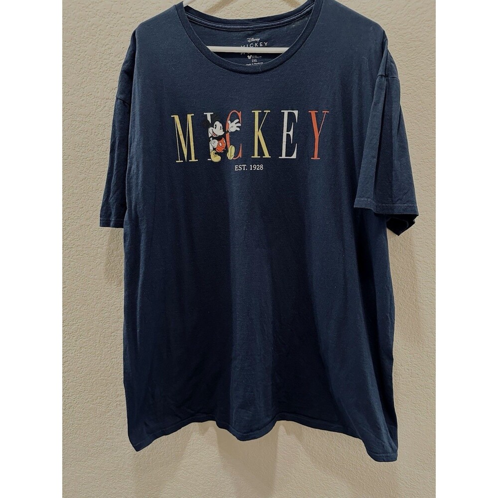 DISNEY MICKEY MOUSE Est. 1928 Navy Blue T-Shirt MENS 2XL